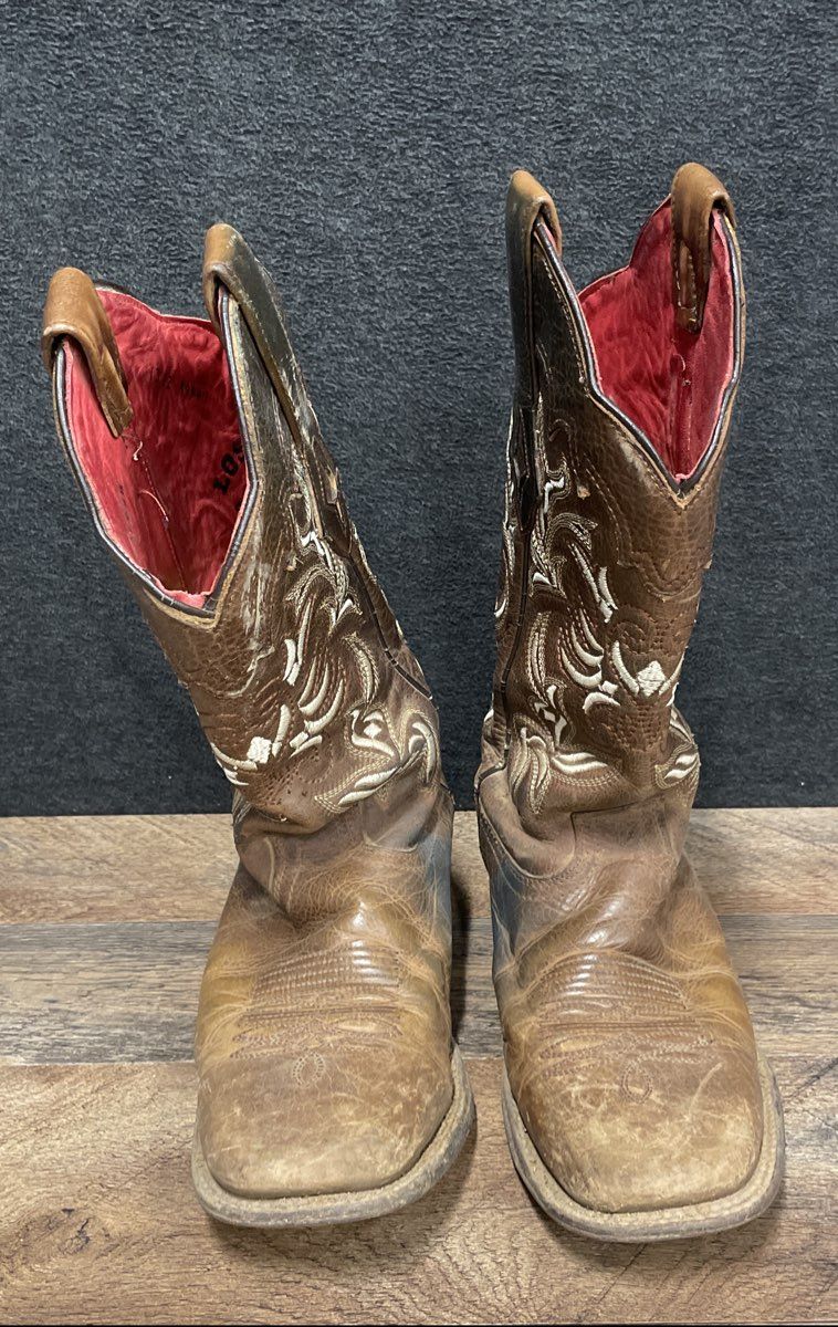 Los Altos Rage Brown Leather Western Square Toe Cowboy Boots Women's Size 9 M