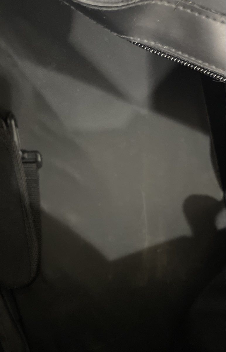 Calvin Klein Black Leather Large Duffle Travel Bag Weekender Trolley Sleeve
