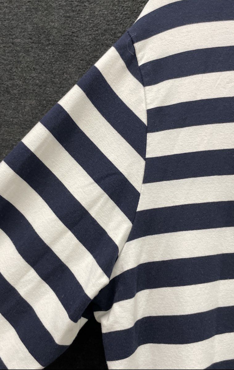 Duffield Lane Women's Navy Blue White Striped 3/4 Sleeve Tunic Knit Dress Sz XL