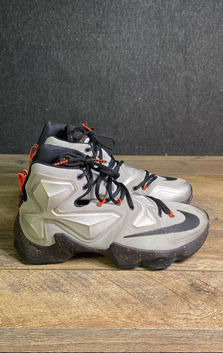 Nike LeBron 13 Rubber City Wolf Grey Black Basketball Shoes Men's Size 9