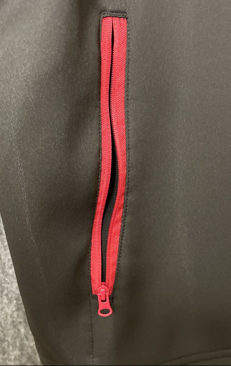 MoFiz Men's Gray Red Fleece Full Zip Performance Mock Neck Jacket Size 2XL