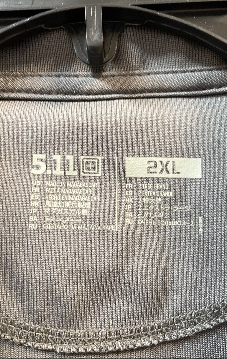 5.11 Tactical Men's Gray Performance Short Sleeve Polo Shirt Sz 2XL