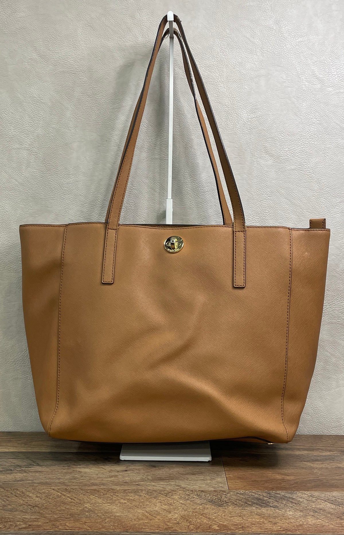 Michael Kors Tan Saffiano Leather Tote Bag Gold Hardware Large