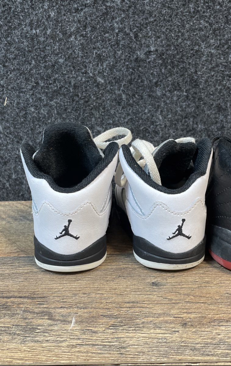 Nike Air Jordan Retro 12 Flu Game & Jordan 5 Infant Toddler Lot Size 5C 4C
