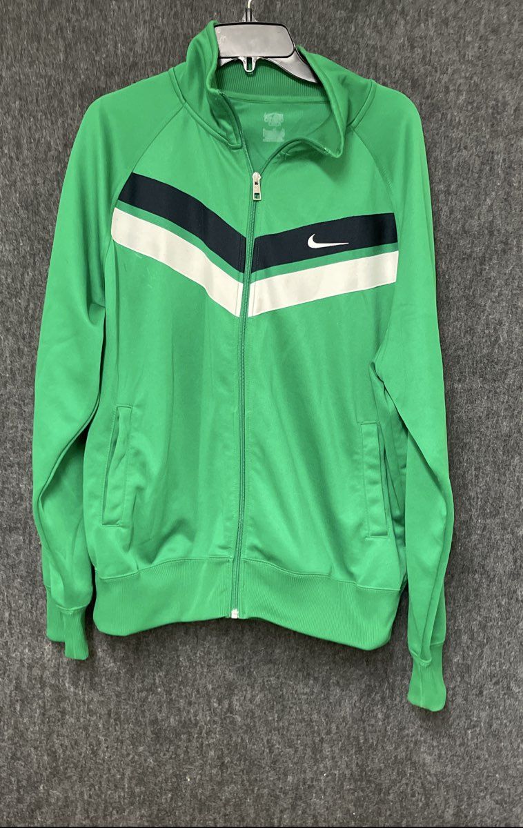 Nike Men's Green Eugene Track Jacket Chevron Stripe Full Zip Size XL