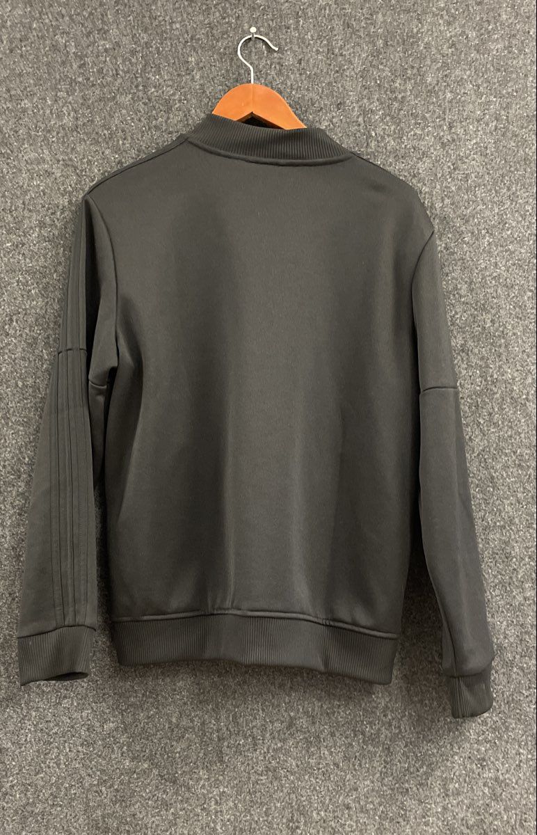 Adidas Men's Black 3-Stripe Full Zip Track Jacket Snap Hem Size XL