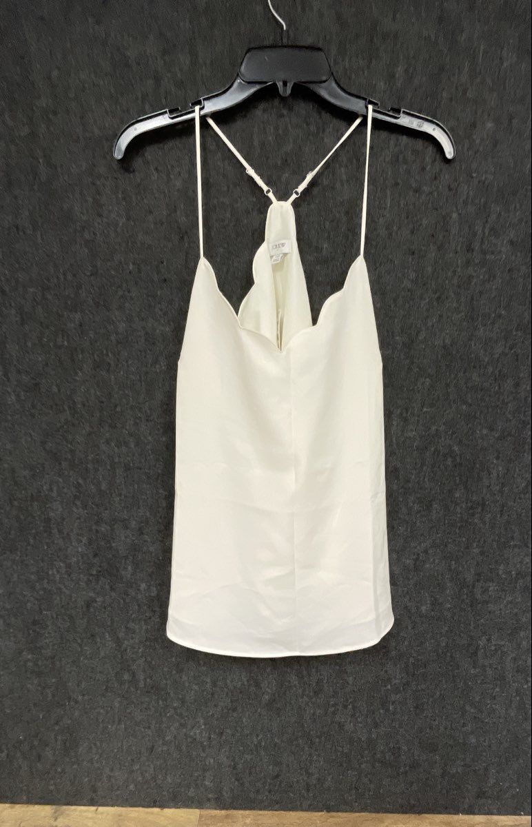 J. Crew Women's Scalloped Racerback Drapey Camisole Top Ivory Size 10