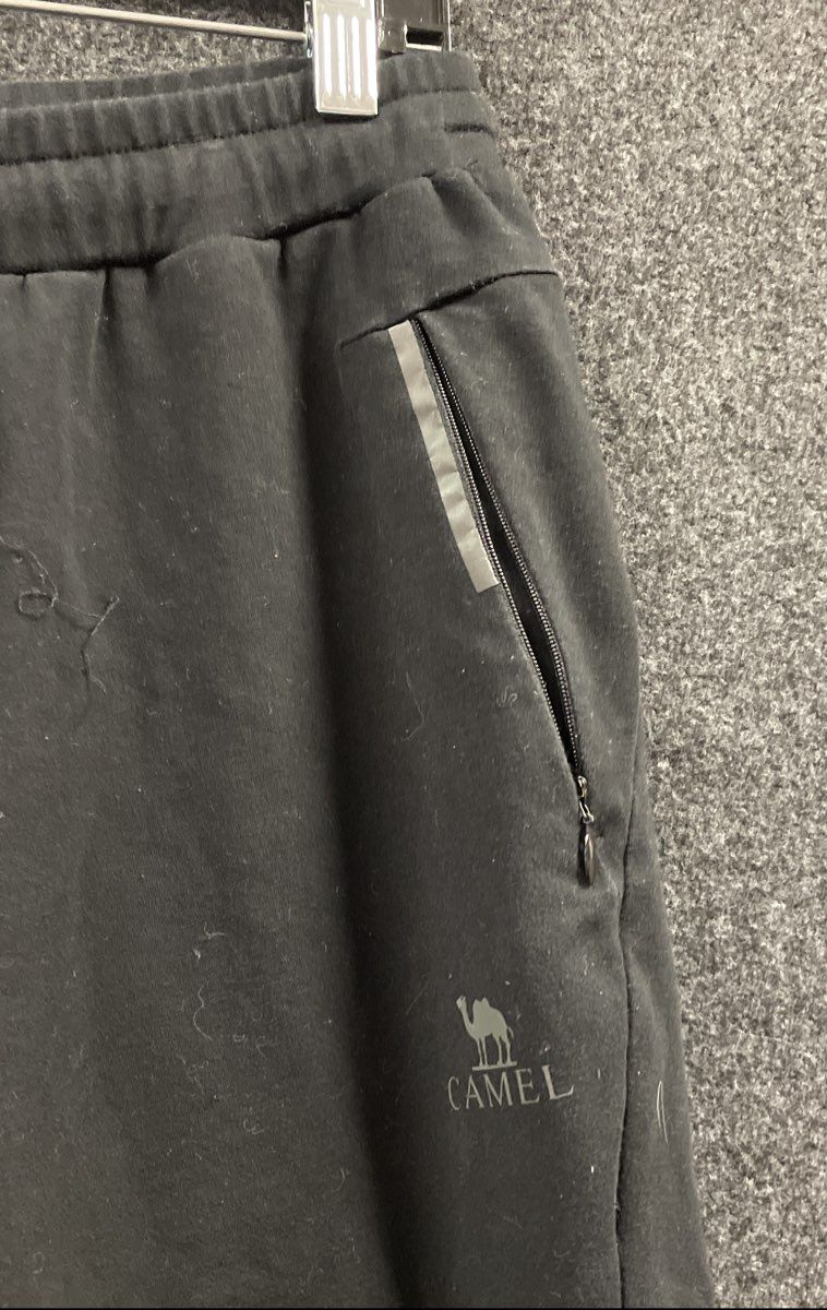 Camel Women's Black Jogger Sweatpants Cotton Blend Drawstring Size XL