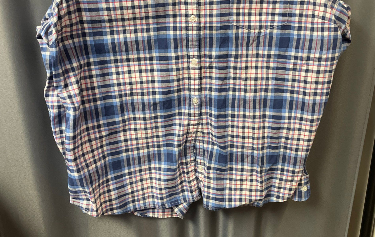 L.L. Bean Women's Long Sleeve Plaid Button Down Shirt Blue Red Sz XL