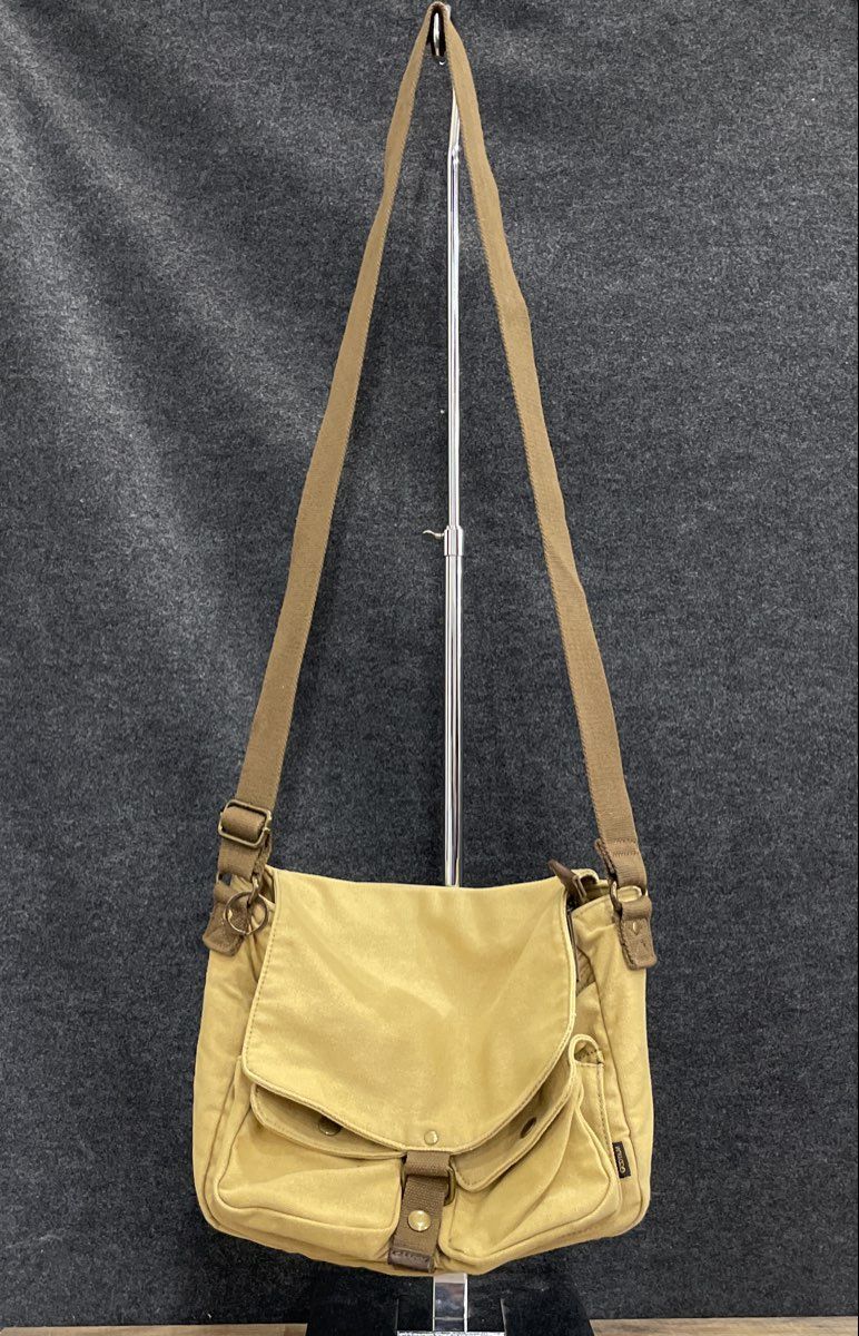 Gootium Unisex Tan Khaki Canvas Messenger Crossbody Bag Adjustable Strap 13"