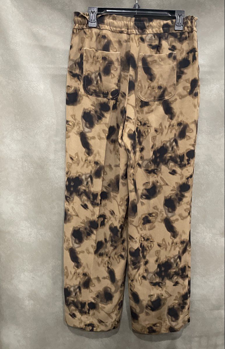 Simply Vera Vera Wang Women's Brown Black Abstract Print Elastic Waist Pants S