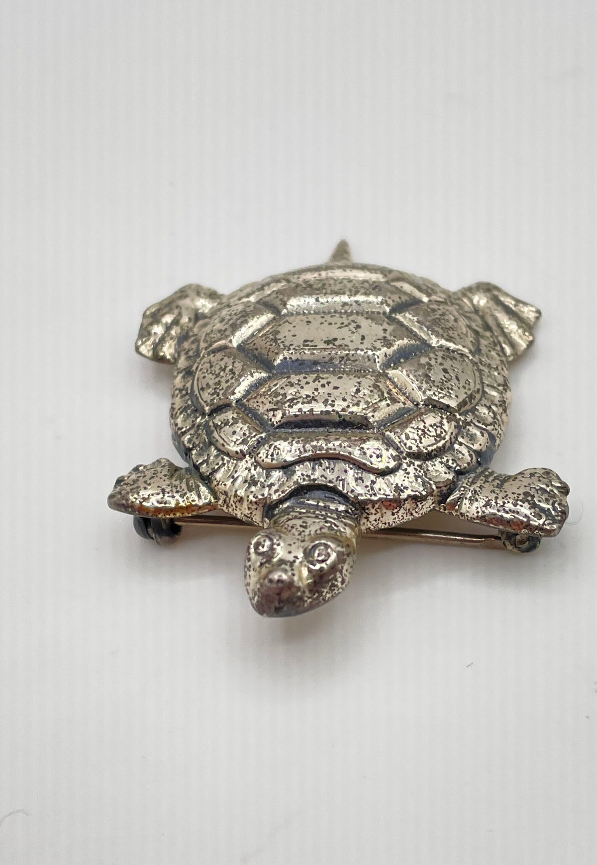 Danecraft 925 Sterling Silver Turtle Brooch Pin Mixed Metal Backing 12.8g