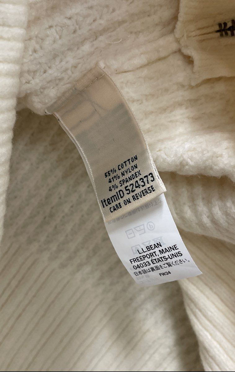 L.L. Bean Women's Cream SuperSoft Waffle Crewneck Sweater Side Zip NWT XL