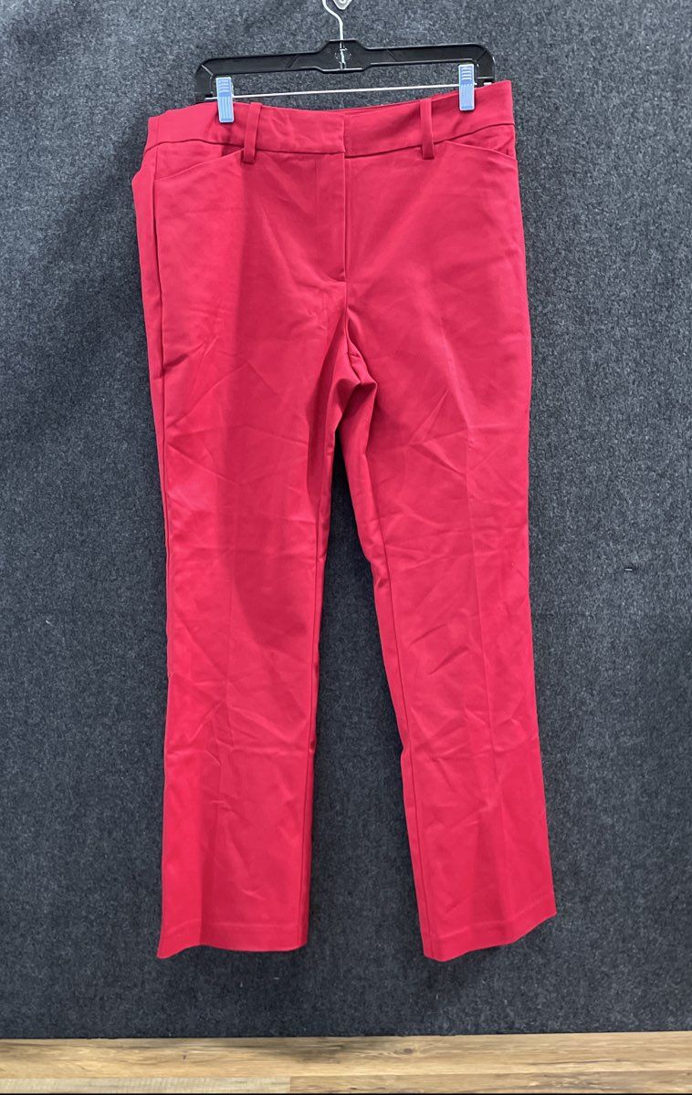 NY&C New York & Company Women's Red Straight Leg Cotton Blend Pants NWT Size 10