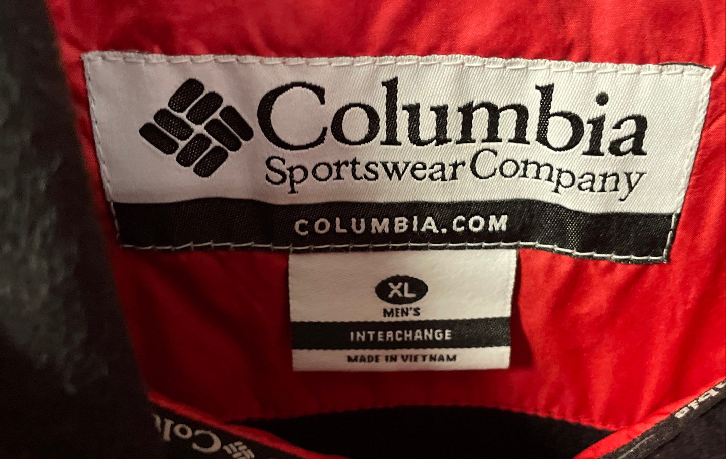 Columbia Men's Red Interchange Quilted Puffer Jacket Full Zip Insulated Sz XL