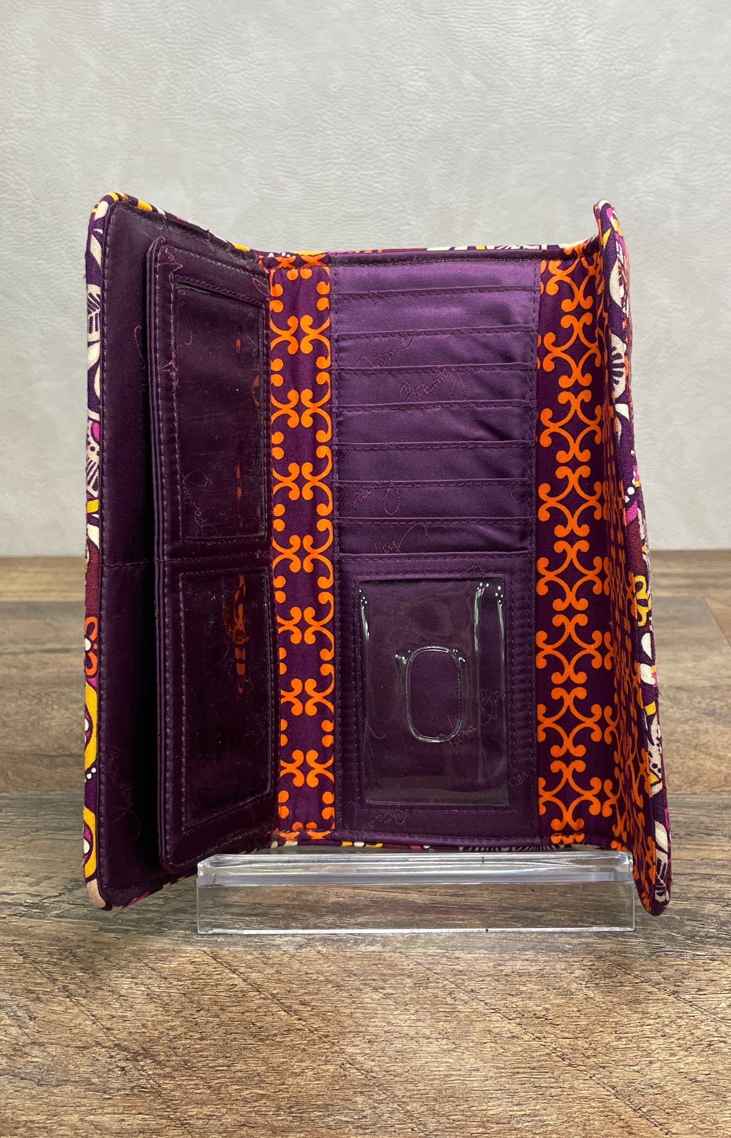Vera Bradley Purple Orange Paisley Quilted Cotton Crossbody Bag and Wallet Set