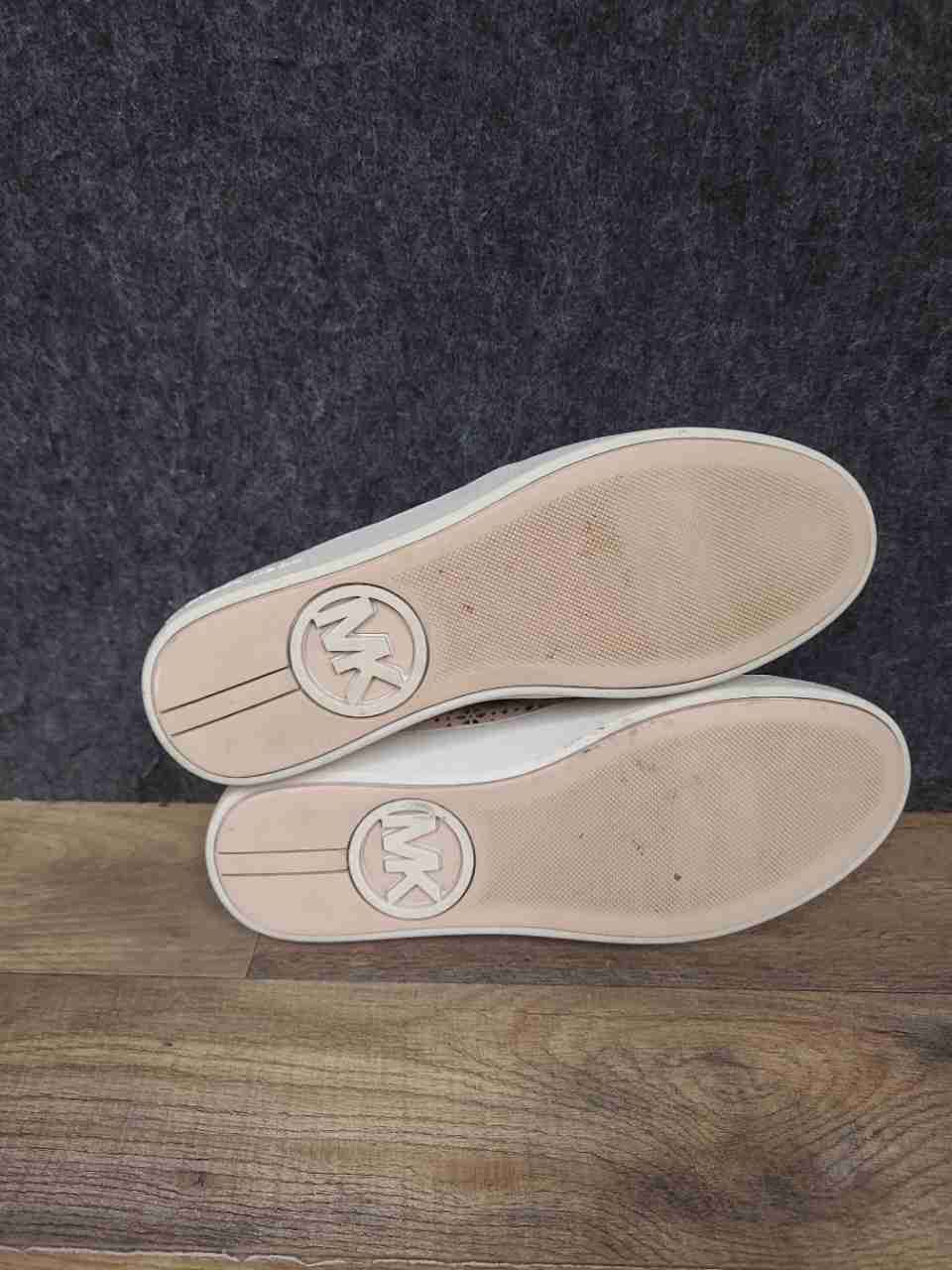 Michael Kors Keaton Soft Pink Perforated Leather Slip On Sneakers Women's Size 8