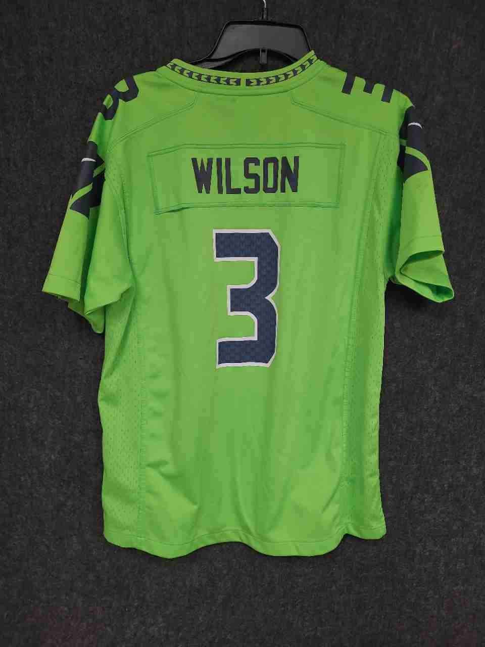 Nike Boys Seattle Seahawks Russell Wilson #3 Action Green NFL Jersey Youth XL