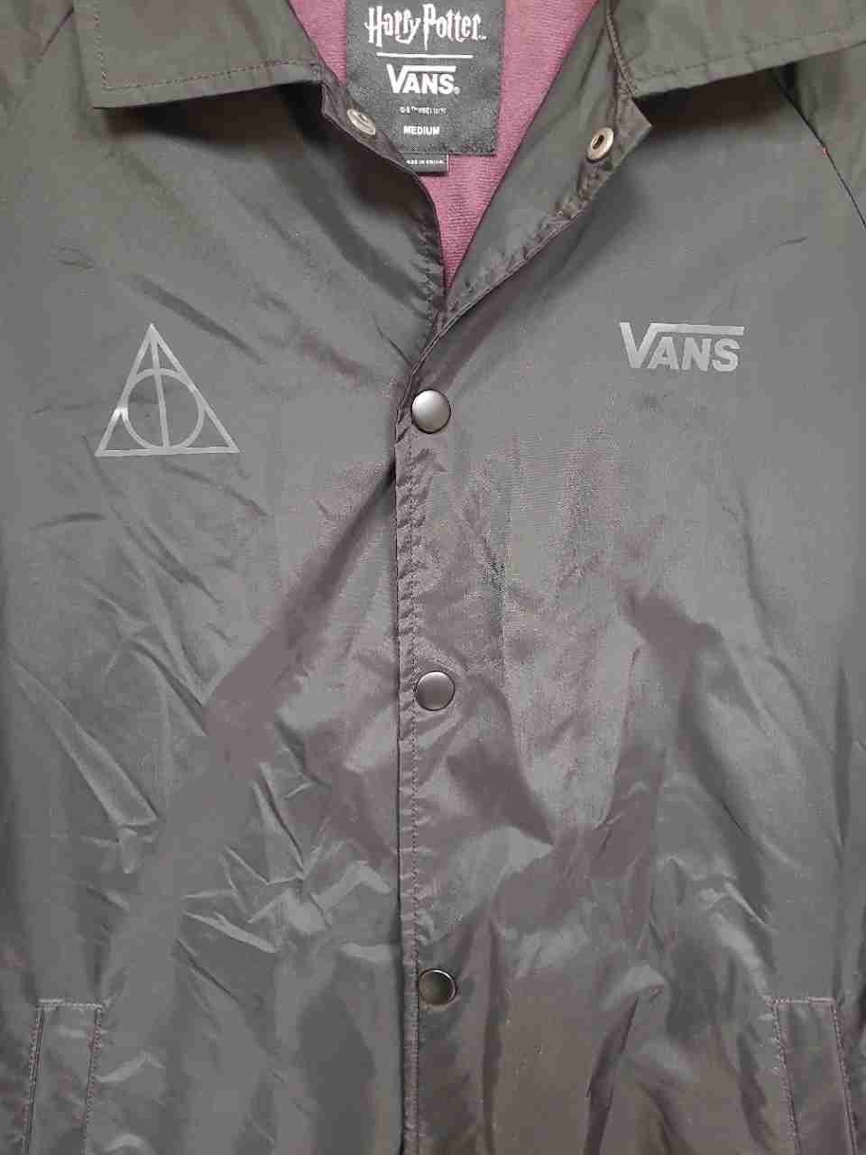 Vans x Harry Potter Men's Black Deathly Hallows Torrey Coach Jacket Sz M