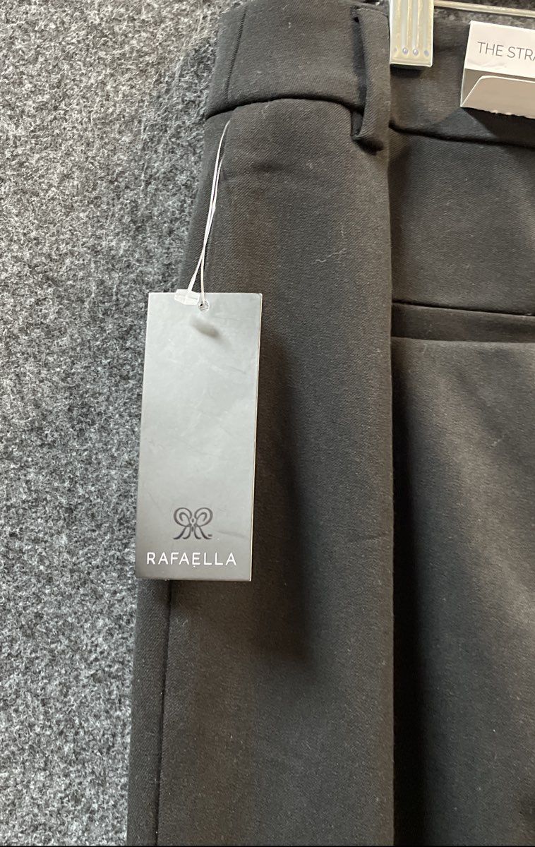 Rafaella Women's The Straight Pants Black High Rise Stretch Trousers Sz 12 NWT