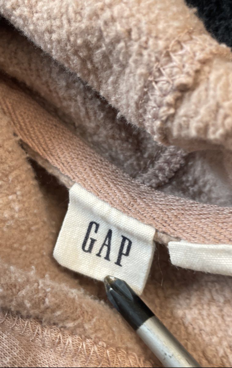 Gap Women's Dusty Rose All Over Logo Print Pullover Hoodie Sz XL