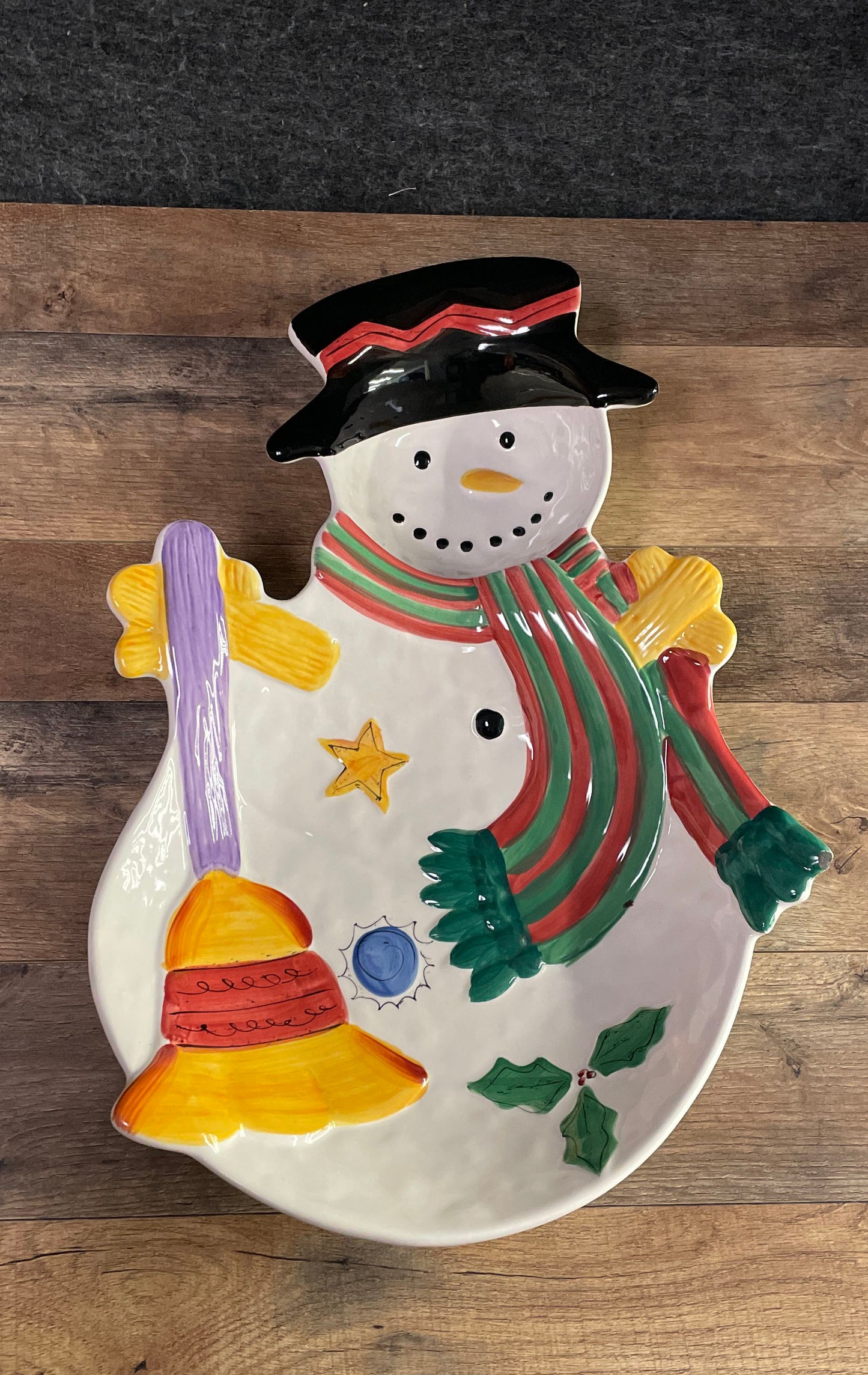 Sango The Sweet Shoppe Christmas Snowman Divided Serving Platter Dish Ceramic