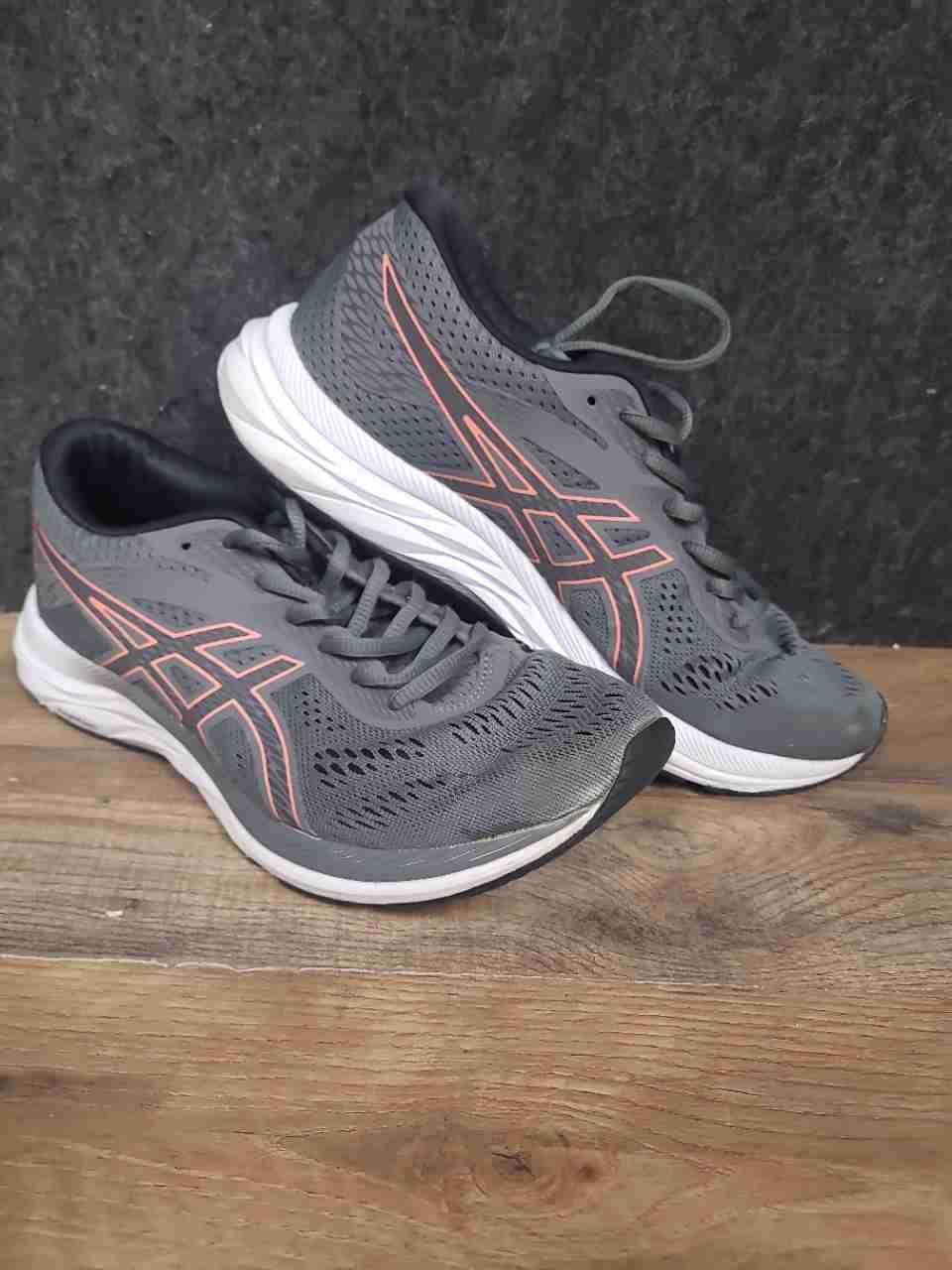 Asics Gel-Excite 6 Dark Grey Pink Women's Running Shoes Size 8.5