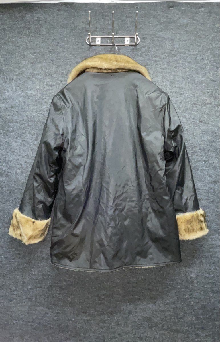 Vintage Y2K Komitor Women's Reversible Faux Fur Leather Coat Black Sz M