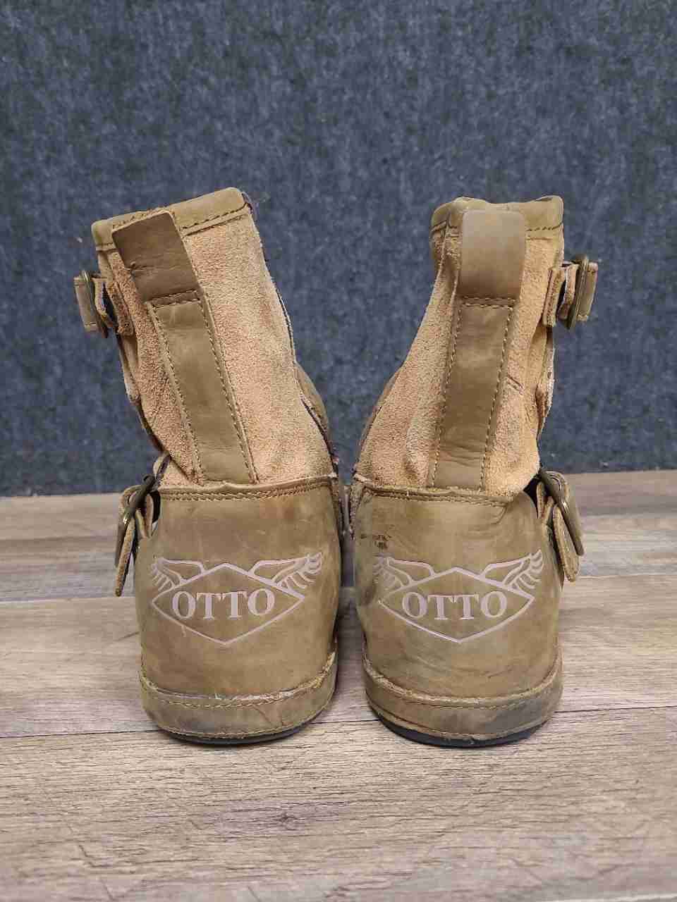 Otto 5008-1 Brown Leather Suede Side Zip Ankle Biker Boots Size 10