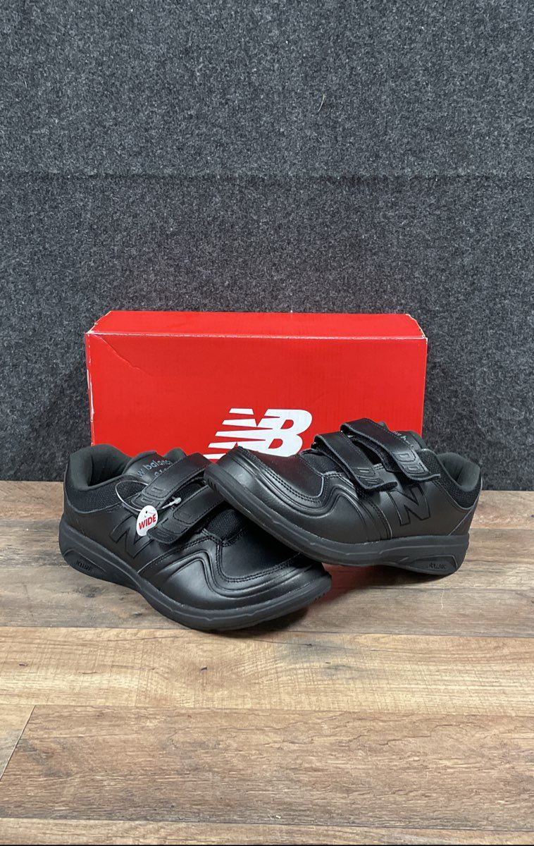 New Balance 813 Black Leather Velcro Walking Shoes Women's Size 9.5 D Wide