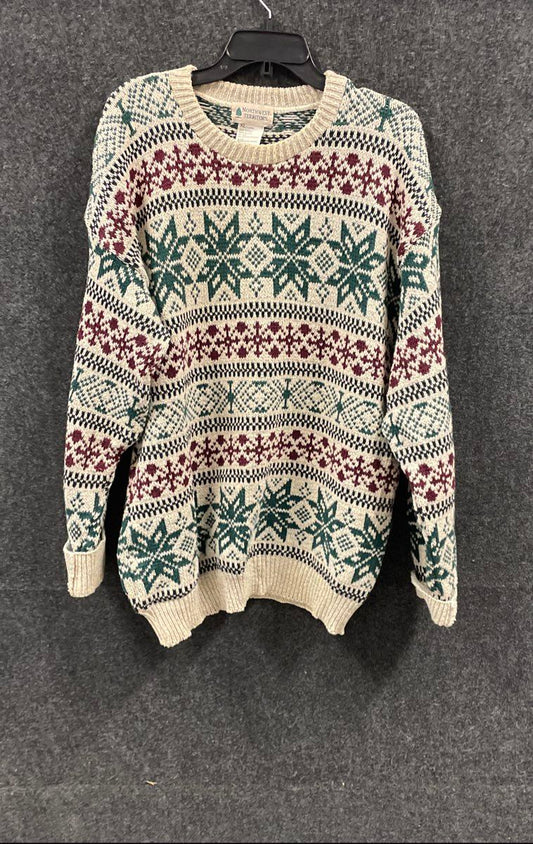Vintage 90s Northwest Territory Men's Fair Isle Cotton Sweater Multicolor Sz XL