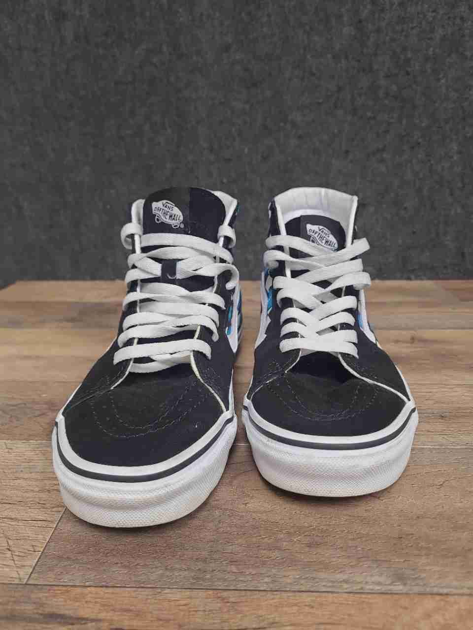 Vans Sk8-Hi Blue Butterfly Checkerboard High Top Sneakers Size Men 6.5 Women 8