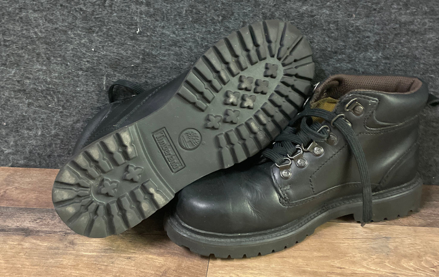 Timberland Field Boot 81307 Black Leather Mid Top Hiking Boots Men's Size 8.5