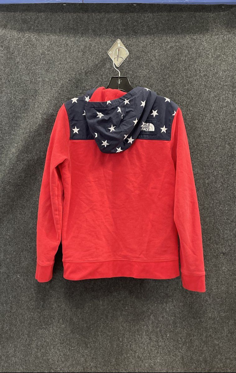 The North Face Girls Red Blue International Collection USA Star Hoodie Sz XL 18
