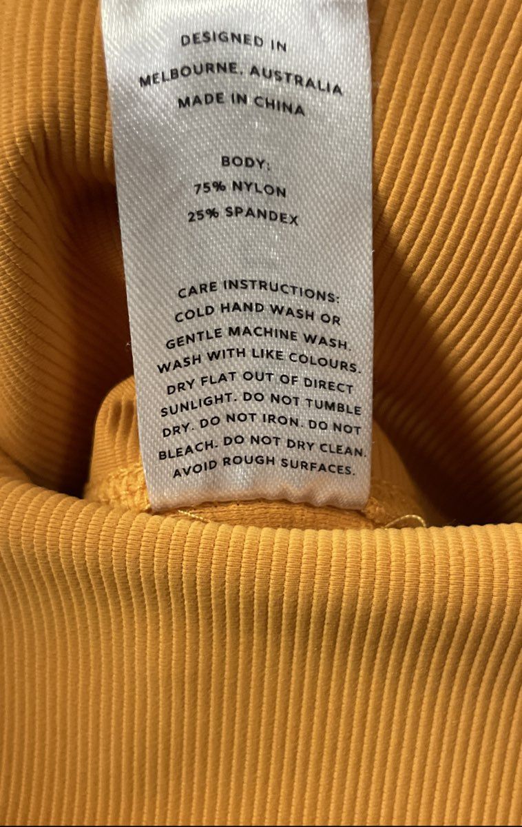 Wilo The Label Women's Golden Ribbed High Waist Side Pocket Leggings Sz S