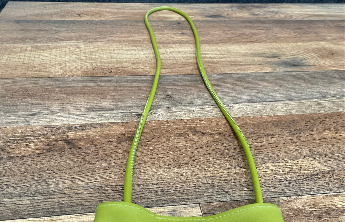 Unbranded Green Woven Leather Mini Crossbody Bag Small Shoulder Purse