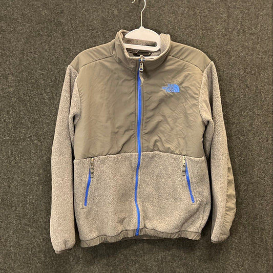 The North Face Boy's Denali Fleece Jacket Gray Blue Full Zip Polartec