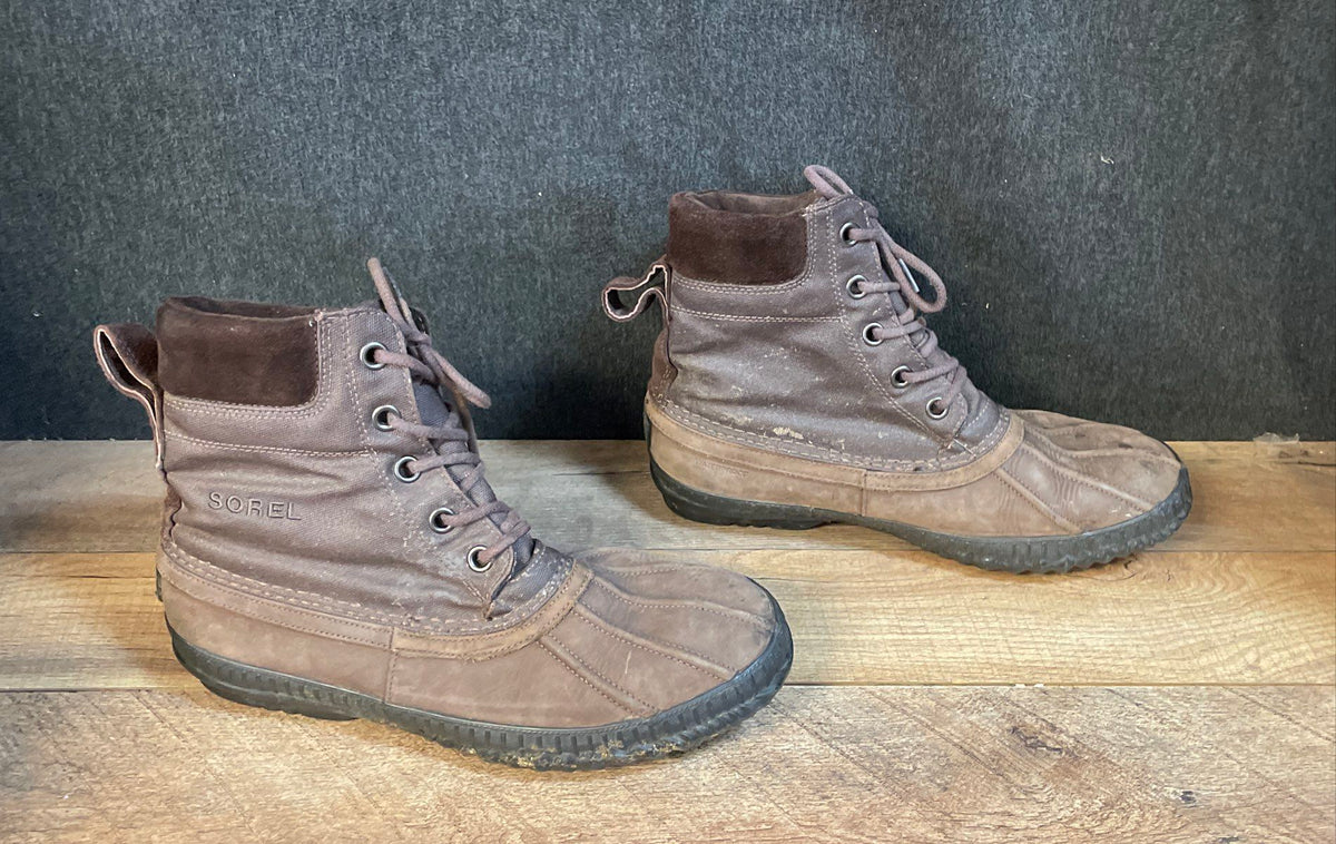 Sorel Cheyanne Lace Brown Waterproof Winter Duck Boots Men's Size 11