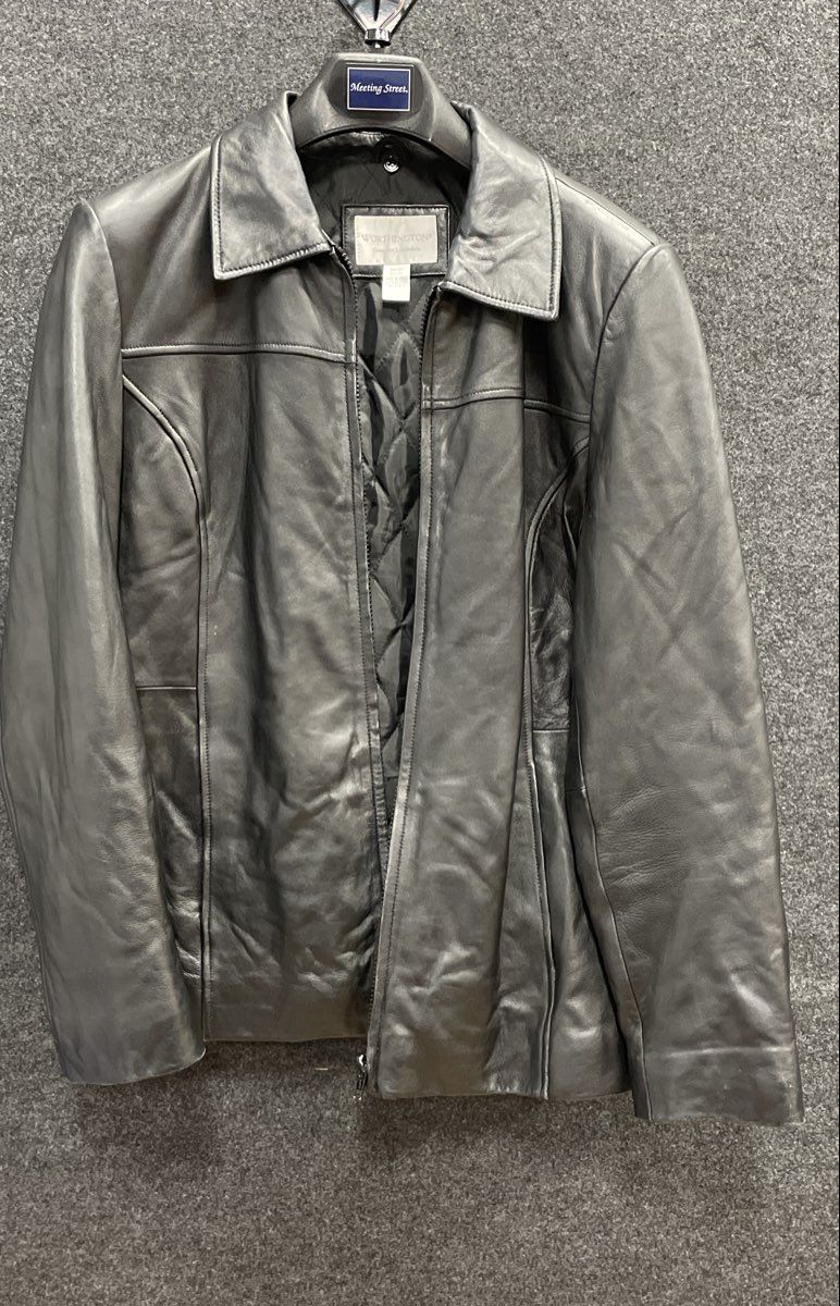 Vintage Y2K Worthington Women's Black Lambskin Leather Zip Jacket Sz M