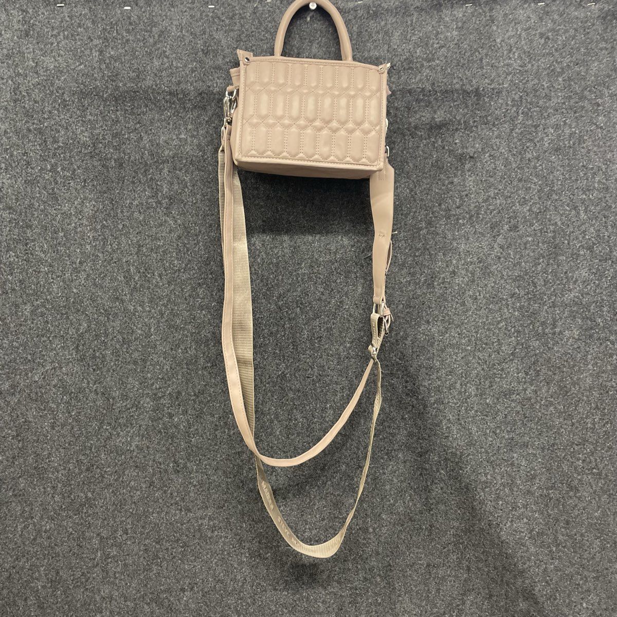 Steve Madden Taupe BNiko Quilted Convertible Crossbody Handbag Bag