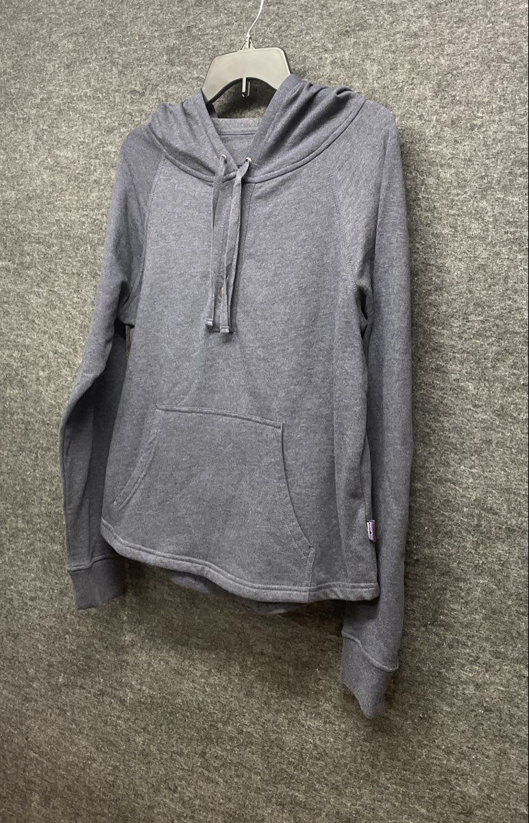 Patagonia Women's Ahnya Hoodie Heather Gray 3-Snap Fleece Pullover Size M