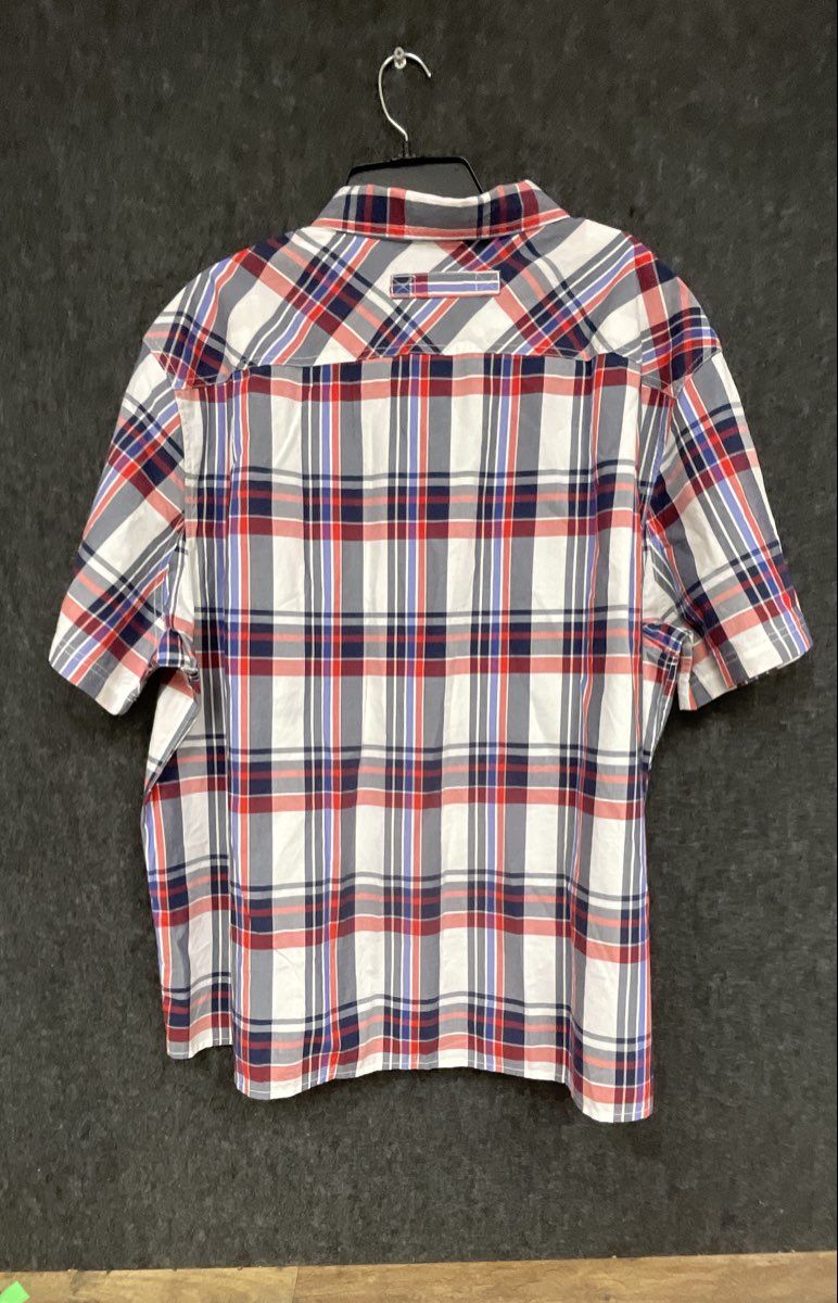 Duluth Trading Co Men's Short Sleeve Plaid Relaxed Fit Untucked Shirt Sz 2XL