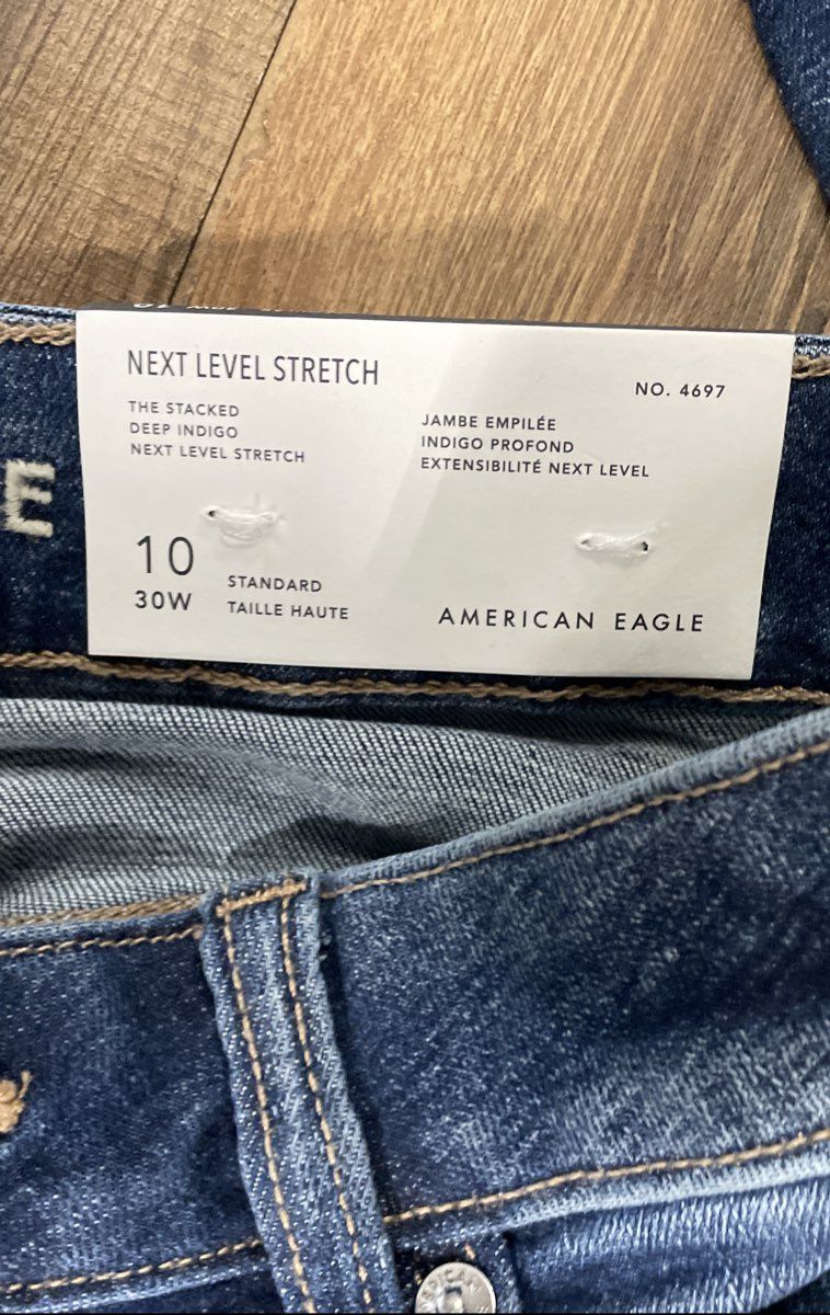 American Eagle Women's The Stacked Indigo Next Level Stretch Jeans Sz 10 NWT