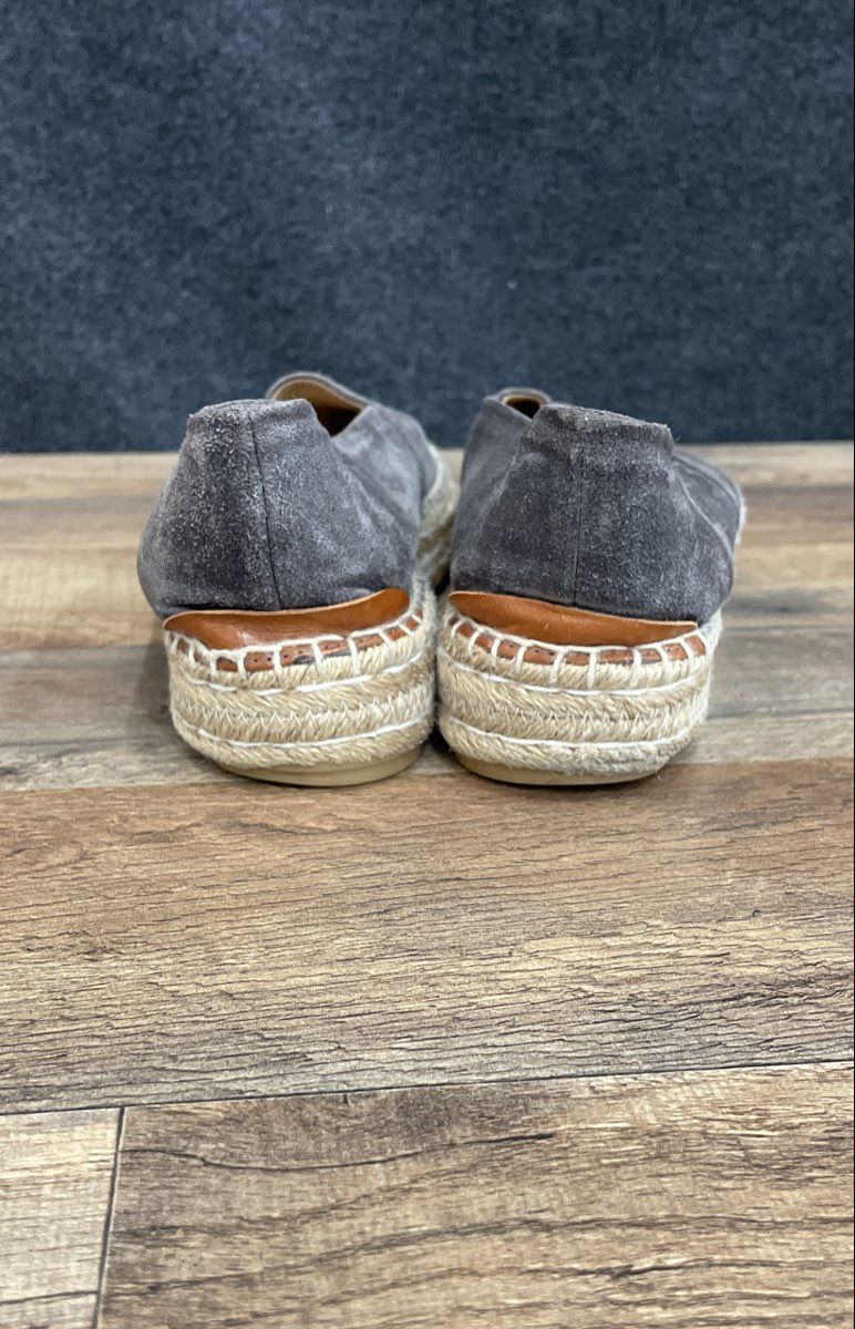 Patricia Green Grey Suede Platform Espadrille Loafers Spain Women's Size 10