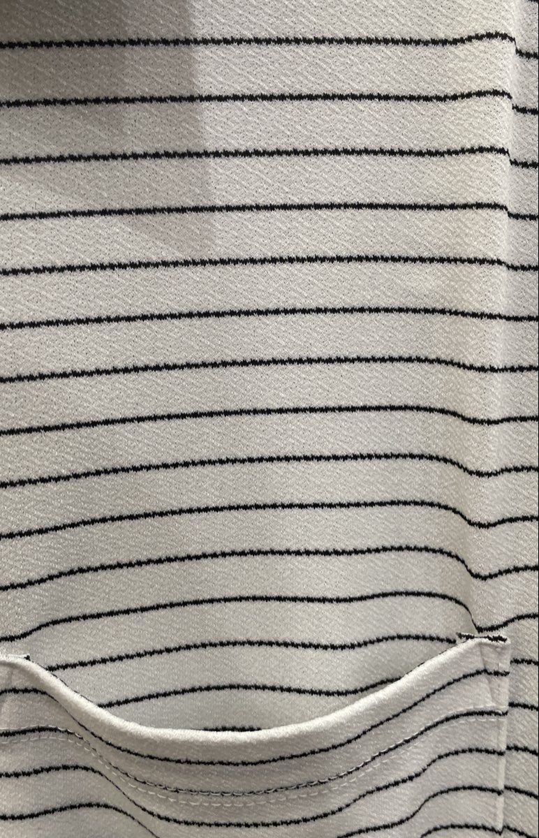 Apt. 9 Women's White Striped Mixed Pattern Long Sleeve Button Up Blouse Size L
