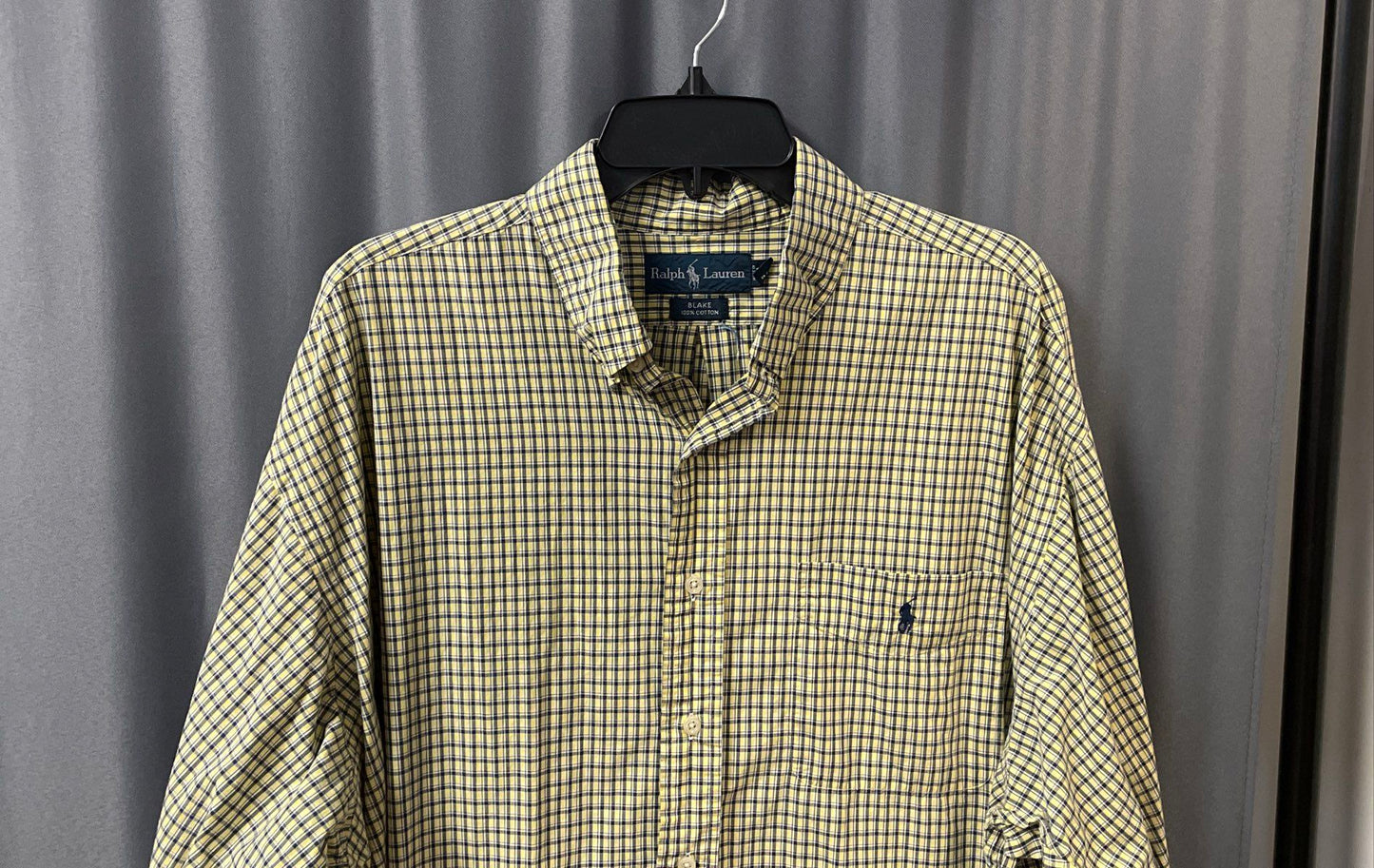 Ralph Lauren Men's Yellow Blue Plaid Blake Button Down Shirt Cotton Sz XXL
