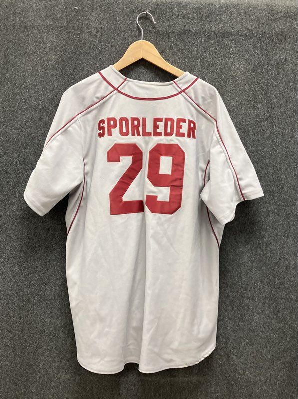 Washington Nationals #29 Scott Sporleder Baseball Jersey A4 Grey Red Sz L