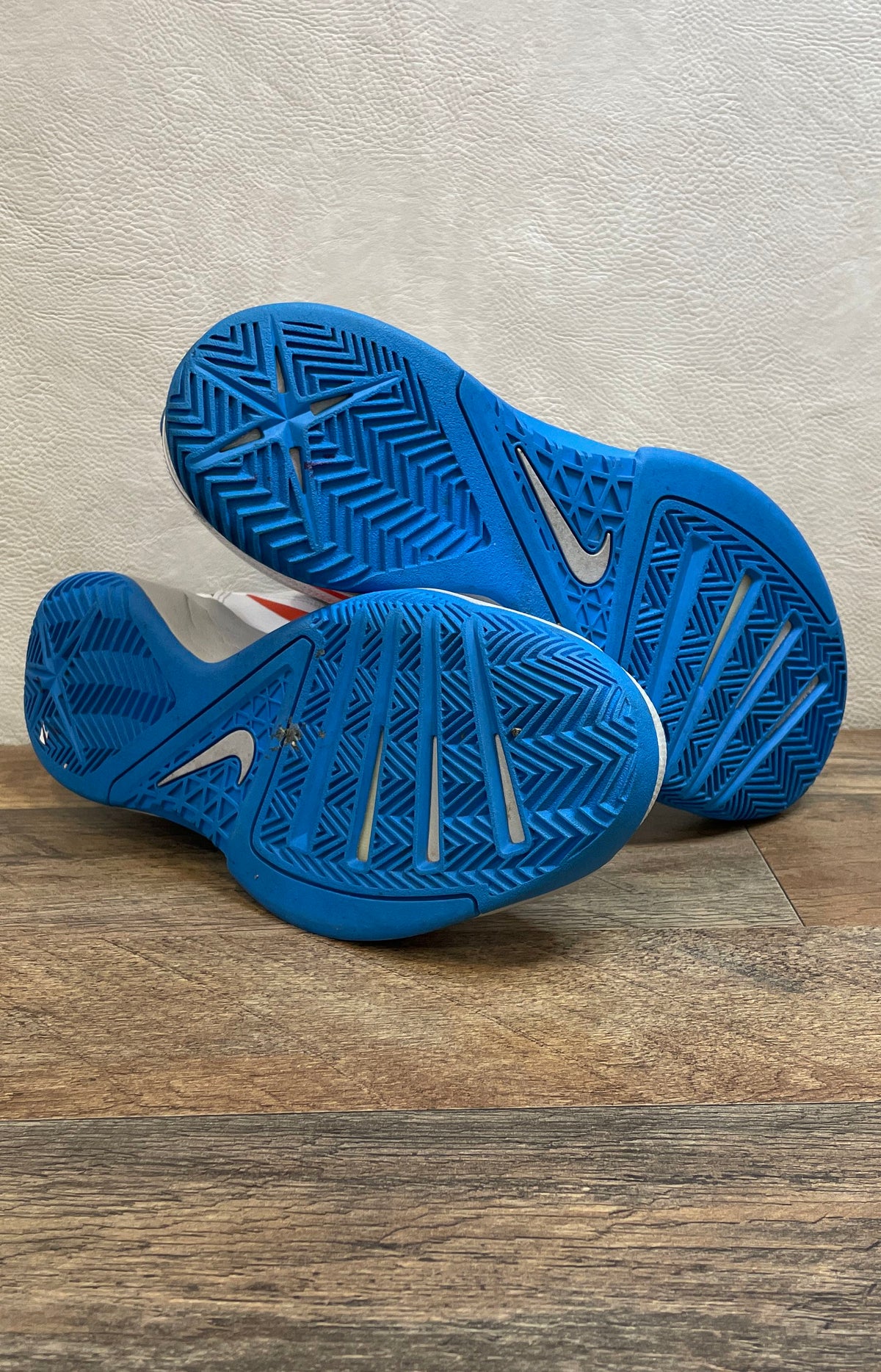 Nike Zoom Hyperfuse 2014 White Blue Red Basketball Shoes Size 8.5