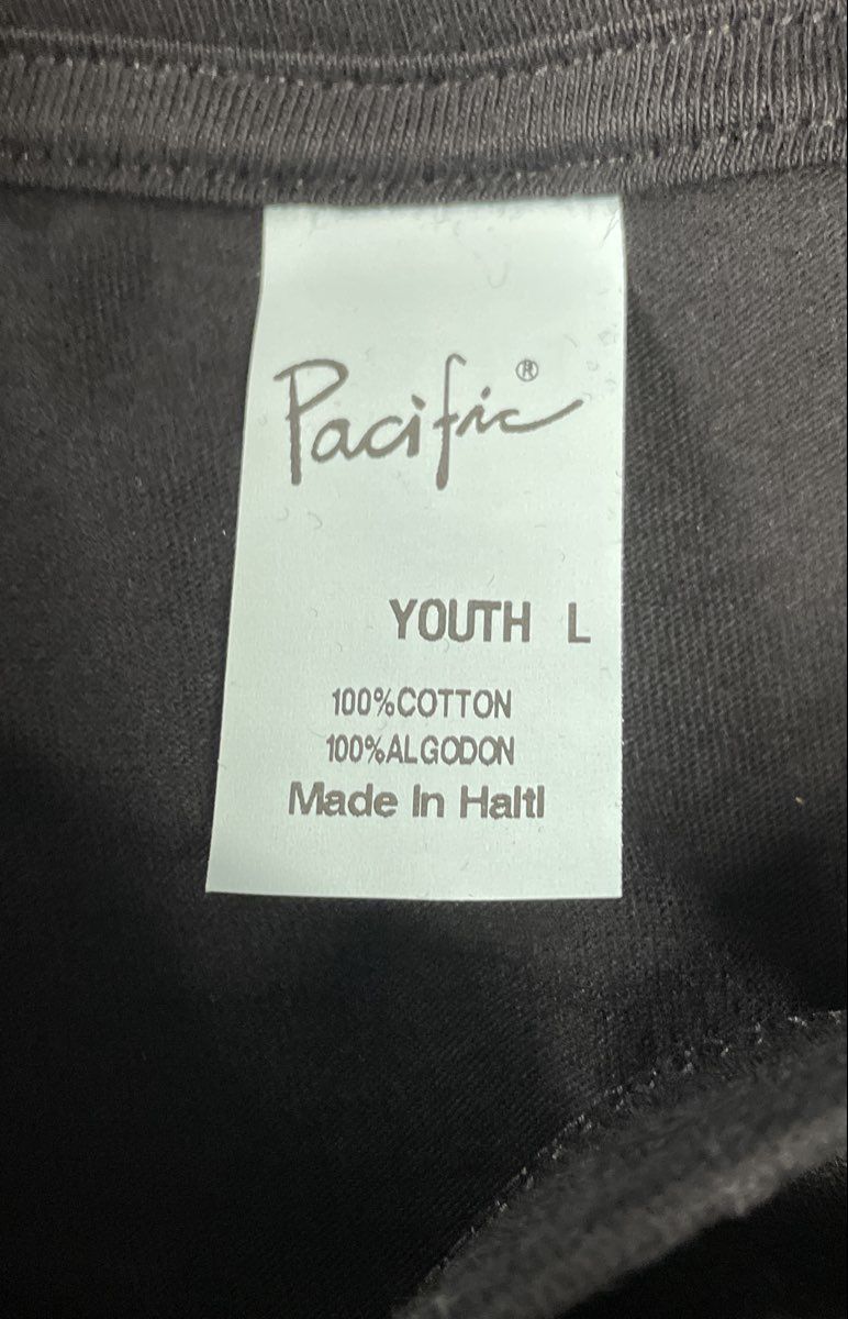 Pacific Youth Short Sleeve Black T-Shirts 10 Pack Cotton Crew Neck Sz L