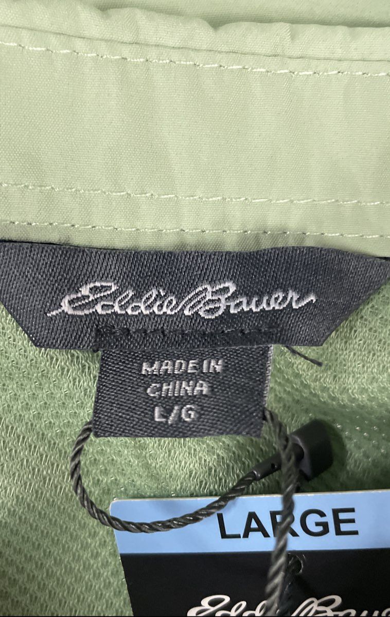 Eddie Bauer Men's Short Sleeve Adventure Shirt Sage Green Button Up Sz Large NWT